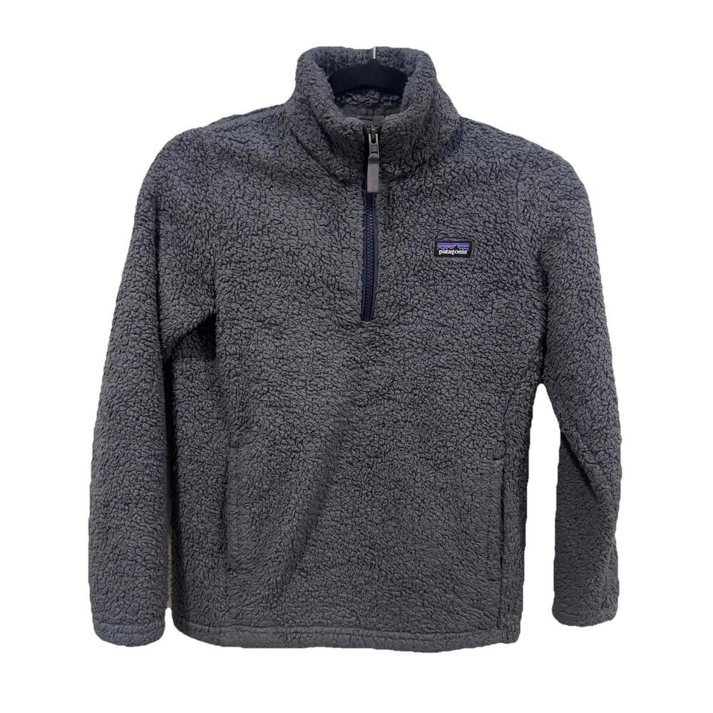Patagonia Kids Zip Fleece Pullover Sweater Gray Size Large (12)‎